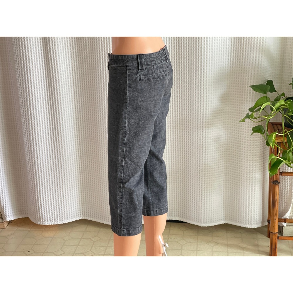 Vintage Y2K Hurley Low Rider Gray Denim Capri Pants Indie Grunge Junior Size 5 - Picture 5 of 7